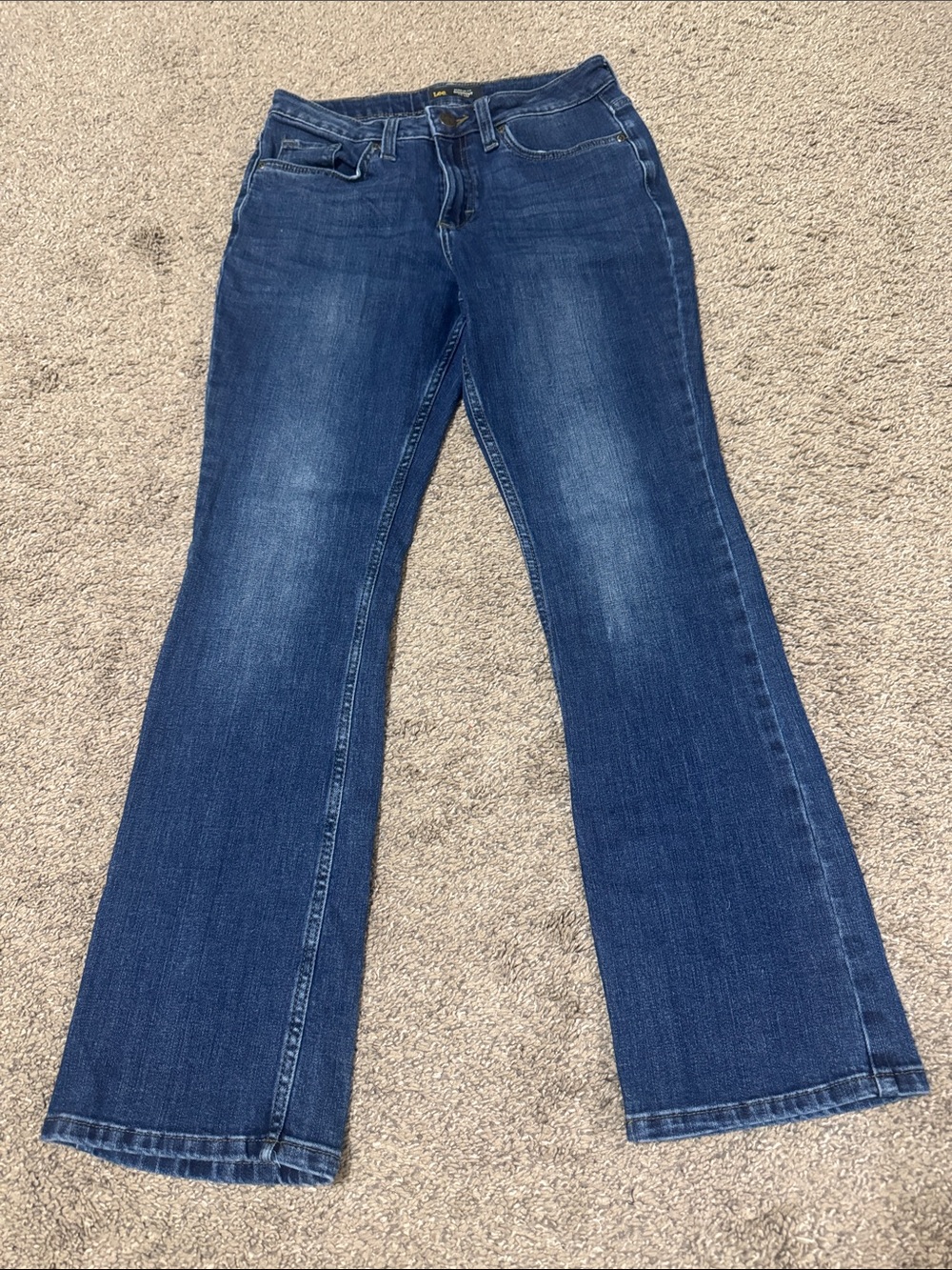 Lee Women's Dark Blue Mid Rise Bootcut Jeans